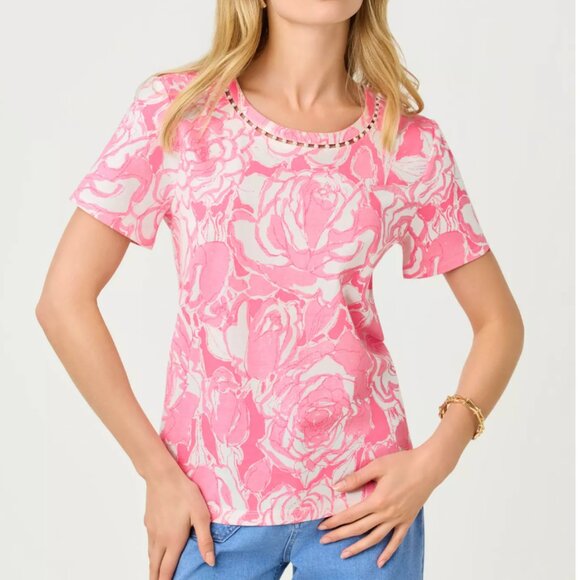 Lilly Pulitzer Clairmont Pearl Knit Top - Confetti Pink Rosanna